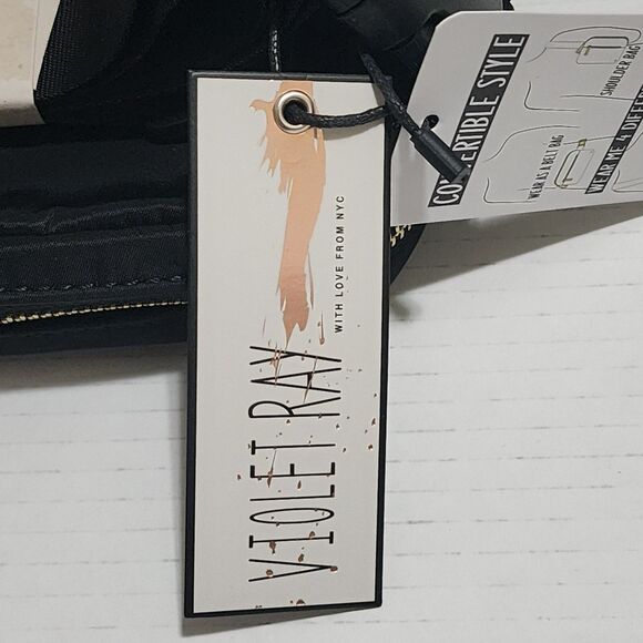 NWT $50 Violet Ray New York Black Sling Crossbody Pouch Bag Convertible Style - Picture 3 of 10